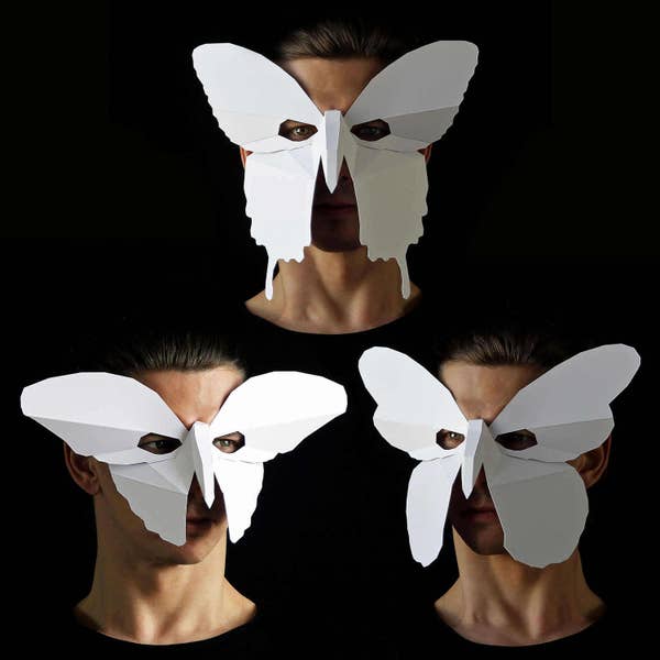 BUTTERFLY Mask - Make your own butterfly mask with this easy 3 in 1 papercraft template
