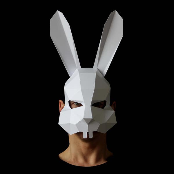 BUNNY Mask - Make your own paper bunny rabbit mask with this template