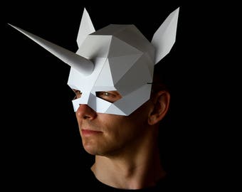 UNICORN Mask - Build this quick and easy low-poly unicorn mask from card