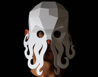 Geometric Octopus Mask Template: DIY Paper Mask (PDF Download)