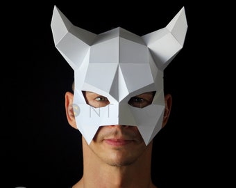 DEVIL Mask - Make this easy mask for Halloween, with this PDF download