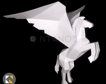 3D Pegasus Paper Sculpture - Make a hanging paper Pegasus decoration with this PDF download