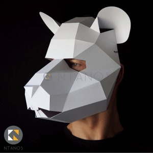 RAT Mask - Bauen Sie eine Ratten-Papercraft-Maske mit dieser PDF-Vorlage