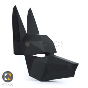 ANUBIS Mask Easy to make Egyptian mask Make a Low-Poly paper mask image 5