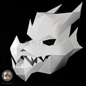 DRAGON Mask Make your own 3D dragon mask with this template image 9