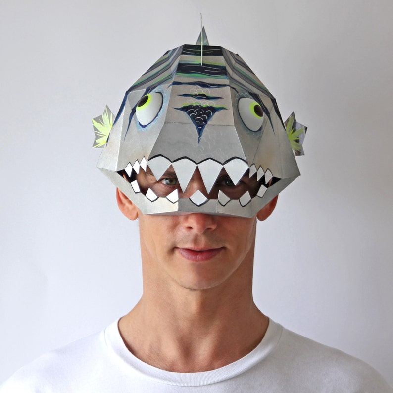 BAD FISH Mask Make this funny mask from card, using this easy PDF pattern image 5