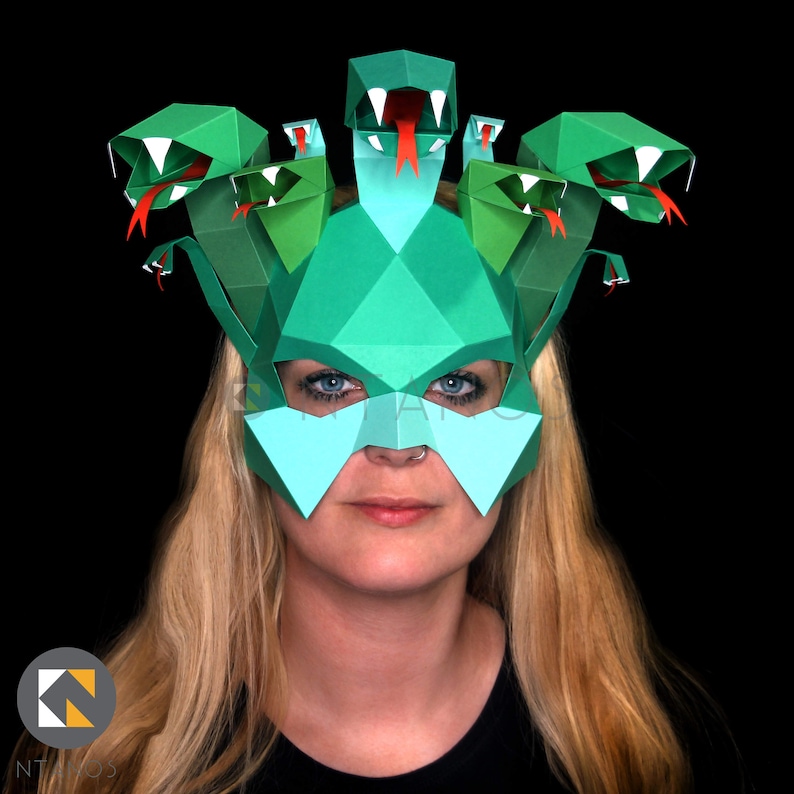 Medusa Mask Make Your Own Medusa With This Low Poly Paper Etsy