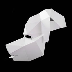 PUPPY Dog Mask Build your own 3D dog mask from card, using this PDF mask template image 5