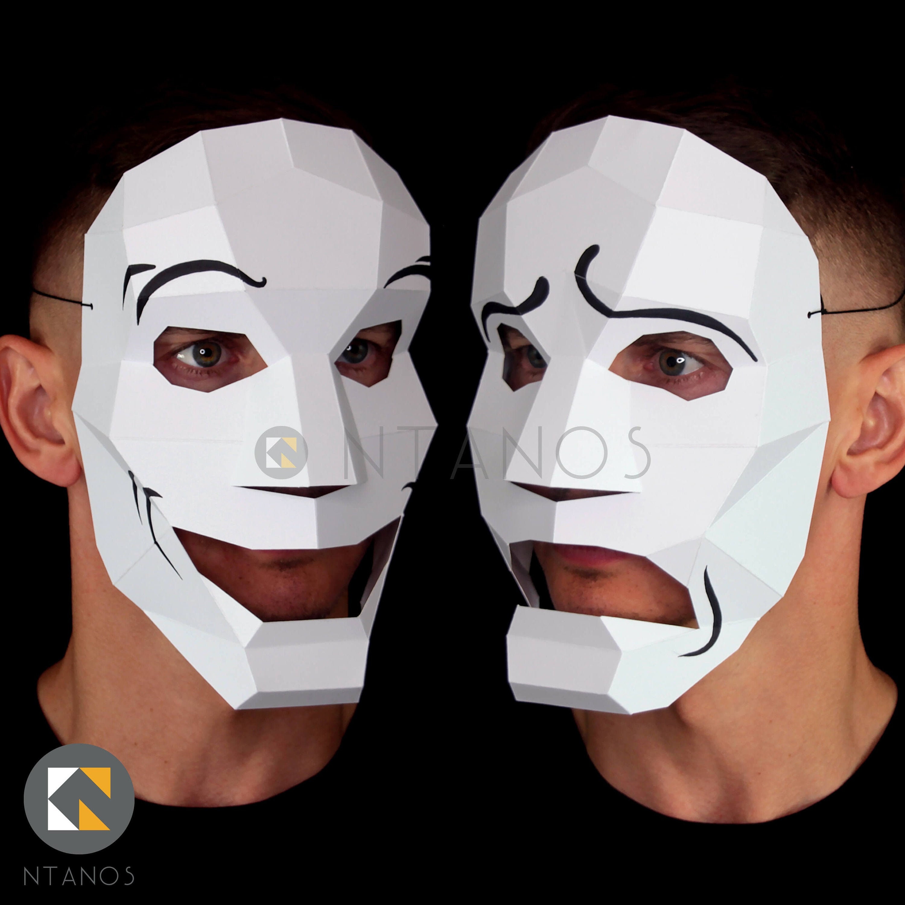 Fellow mærke Formode DRAMA Masks Make your own pair of Comedy and Tragedy paper - Etsy 日本