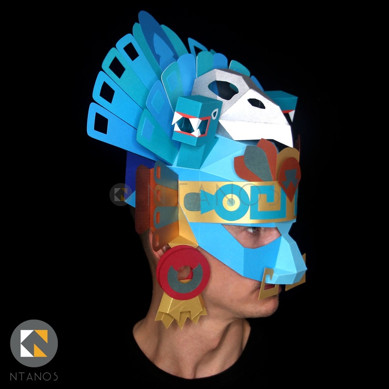 AZTEC Headdress Mask Make It With Paper Card and This PDF Etsy UK