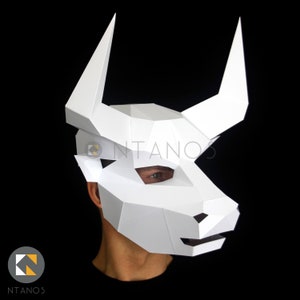 Masque en papier MINOTAUR Fabriquez un masque de taureau avec ce modèle de téléchargement instantané image 5