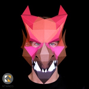 DRAGON Mask Make your own 3D dragon mask with this template image 7