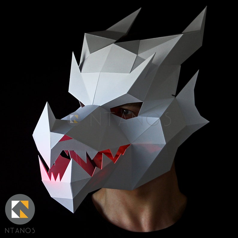 DRAGON Mask Make your own 3D dragon mask with this template image 2