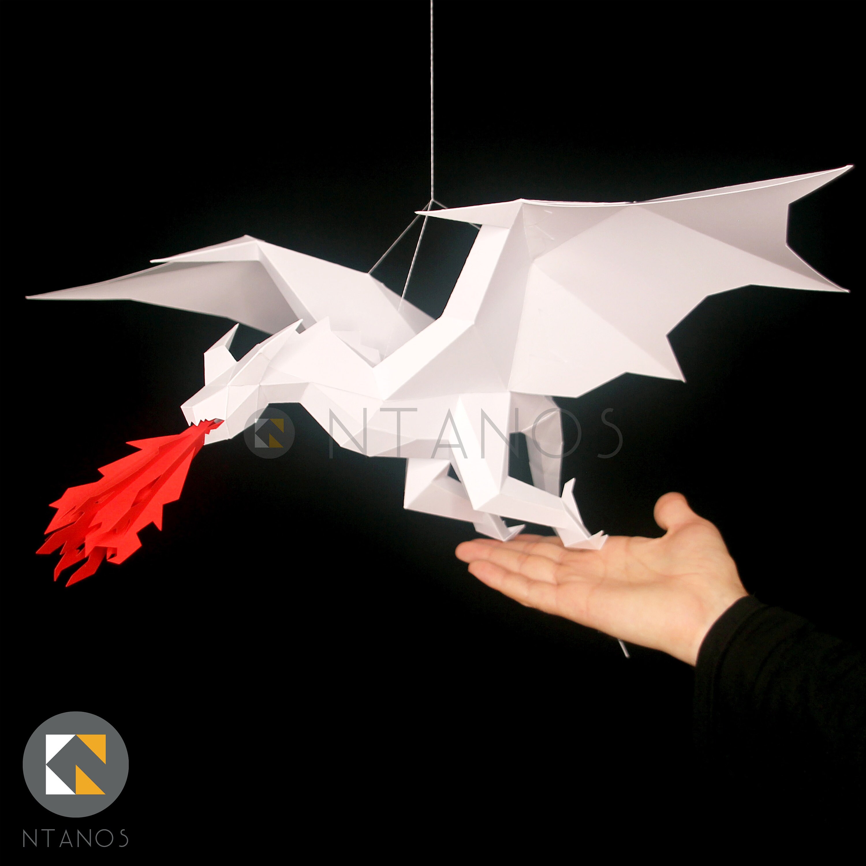 3D DRAGON Paper Sculpture Make a Hanging Paper Dragon Etsy Canada