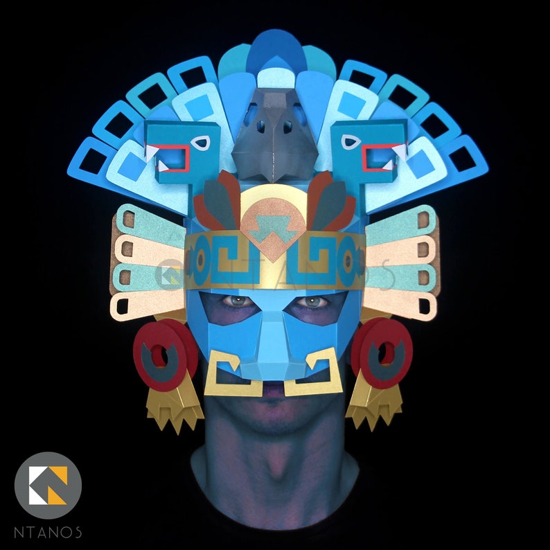 AZTEC Headdress Mask Make It With Paper Card and This PDF Etsy UK