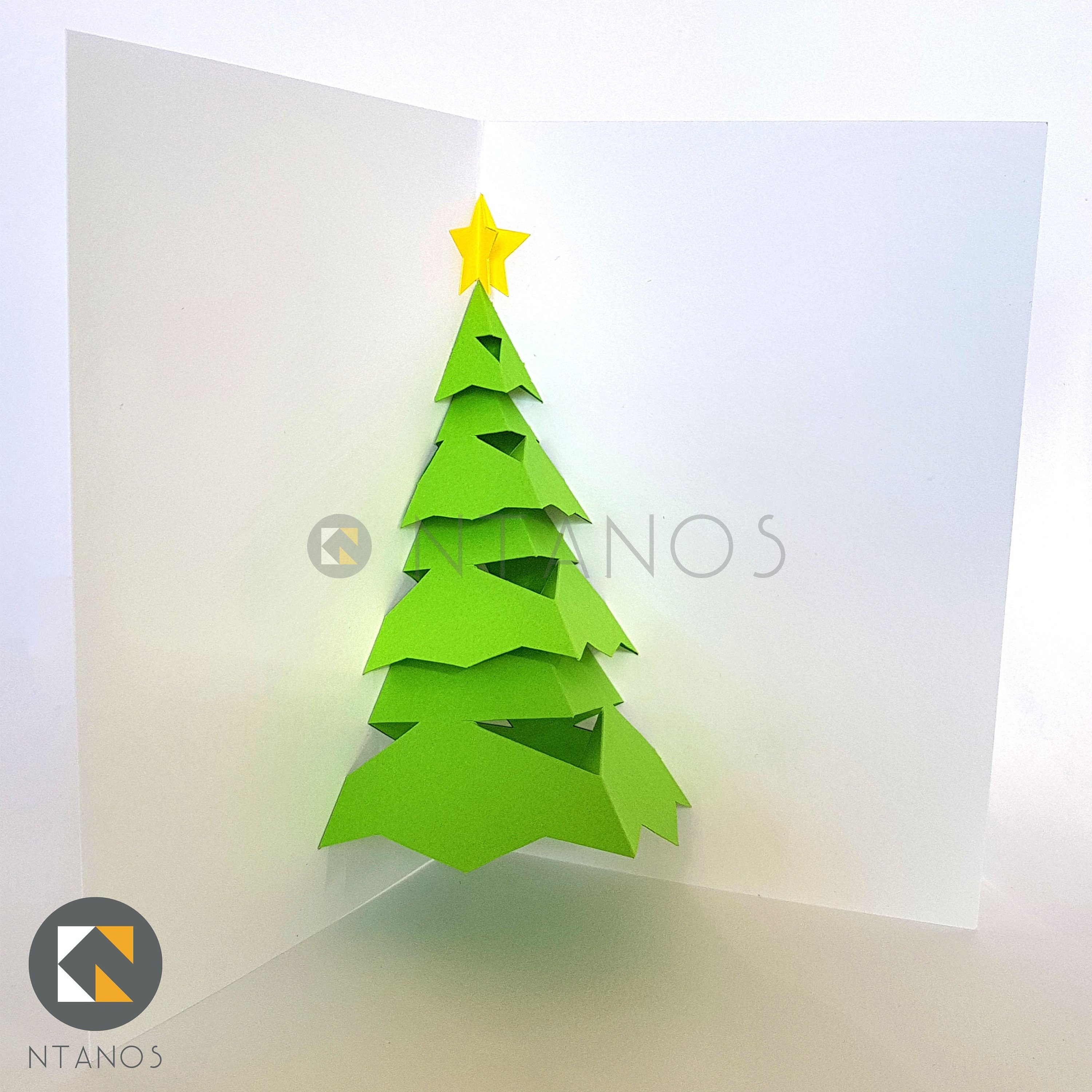 DYI Christmas Tree Pop-up Card - Template for easy to make pop up card With Pop Up Tree Card Template