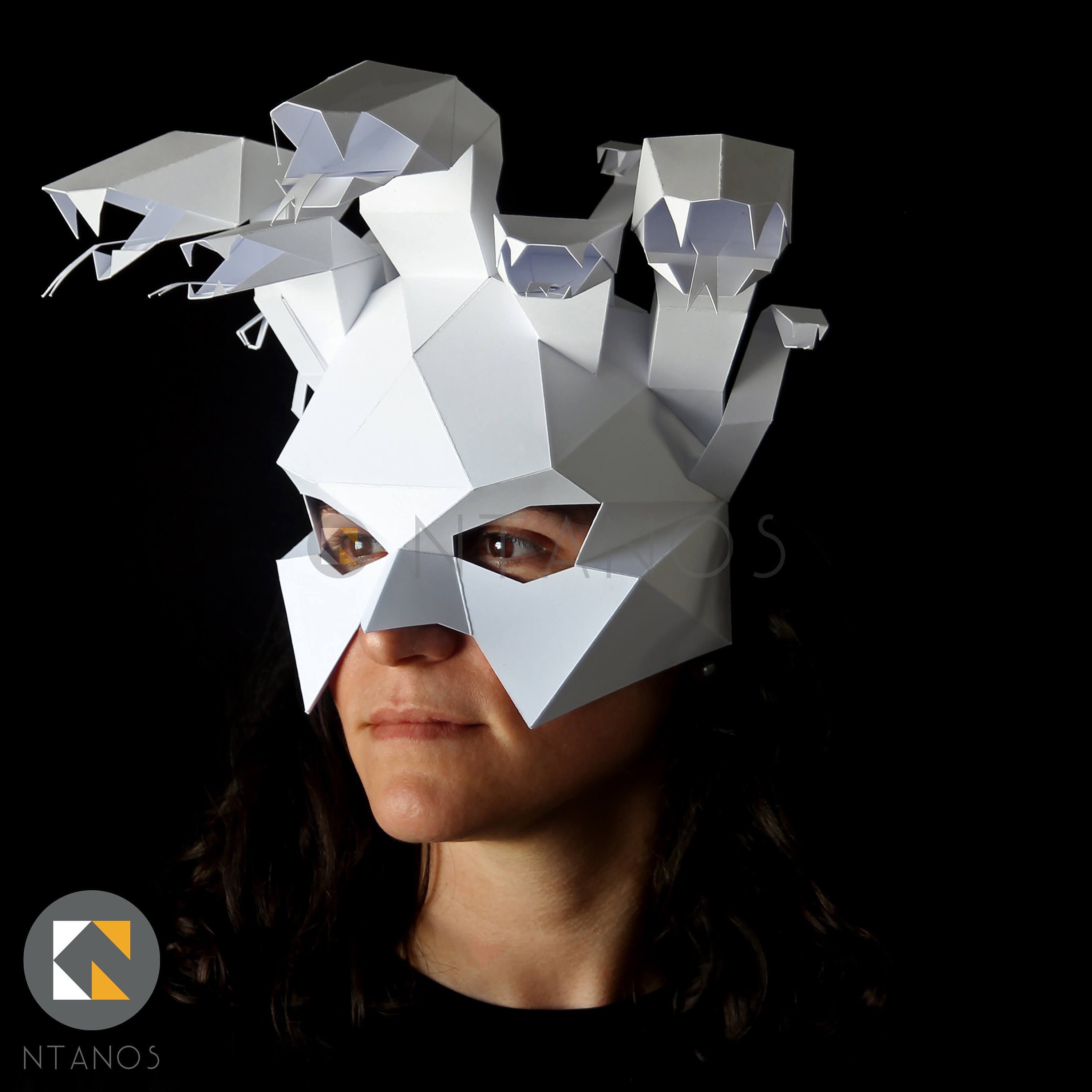Medusa Mask Make Your Own Medusa With This Low Poly Paper Etsy