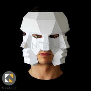 Maschera a tre facce: crea tu stesso questa maschera con questo modello e carta