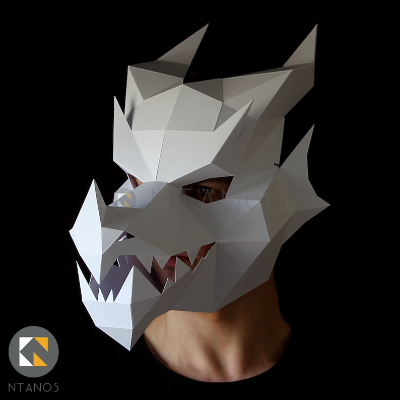 DRAGON Mask Make your own 3D dragon mask with this template image 1