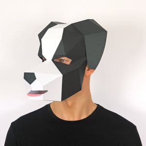 PUPPY Dog Mask Build your own 3D dog mask from card, using this PDF mask template image 4