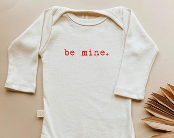Be Mine | Red Long Sleeve Onesie®, Baby, Girl, Boy, Infant, Toddler, Newborn, Organic, Bodysuit, Outfit, One Piece, Unisex, Gender Neutral
