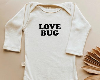 Love Bug Long Sleeve Onesie®, Baby, Girl, Boy, Infant, Toddler, Newborn, Organic, Bodysuit, Outfit, One Piece, Unisex, Gender Neutral, Words