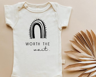 Worth the Wait Onesie®, Baby, Girl, Boy, Infant, Toddler, Newborn, Organic, Bodysuit, Outfit, Unisex, Gender Neutral, IUI, IVF, Rainbow Baby