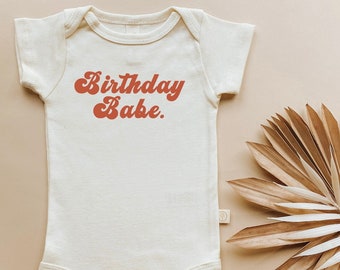 Vintage Birthday Babe Onesie®, Baby, Girl, Boy, Infant, Toddler, Newborn, Organic, Bodysuit, Unisex, Gender Neutral, Birthday Design