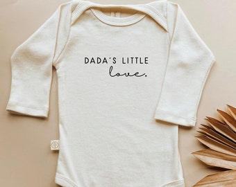 Dadas Little Love Long Sleeve Onesie®, Baby, Girl, Boy, Infant, Newborn, Organic Bodysuit, One Piece, Unisex, Gender Neutral, Dada, Saying