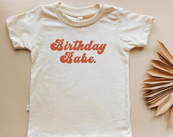 Vintage Birthday Babe Organic Tee for Kids, Organic Kids T-shirt, Kids Graphic Tee, Organic Cotton, Unisex, Made in USA, Birthday Design