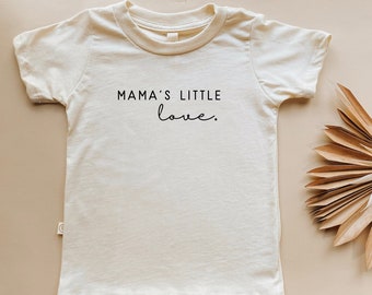 Mamas Little Love Organic Tee for Kids, Organic Kids T-shirt, Kids Graphic Tee, Organic Cotton, Children's Gift, Unisex Word Design, Mama