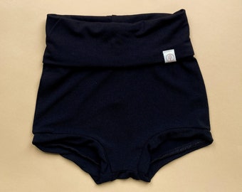 Bamboo Bloomers - Black, Baby, Girl, Boy, Infant, Pants, Shorts, Unisex, shorties, soft, stretchy, Youth, Gender Neutral, Child, Bummies