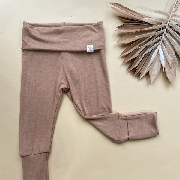 Bamboo Leggings - Clay, Baby, Girl, Boy, Infant, Pants, Unisex, joggers, soft, stretchy, Youth, Gender Neutral, Child, footies