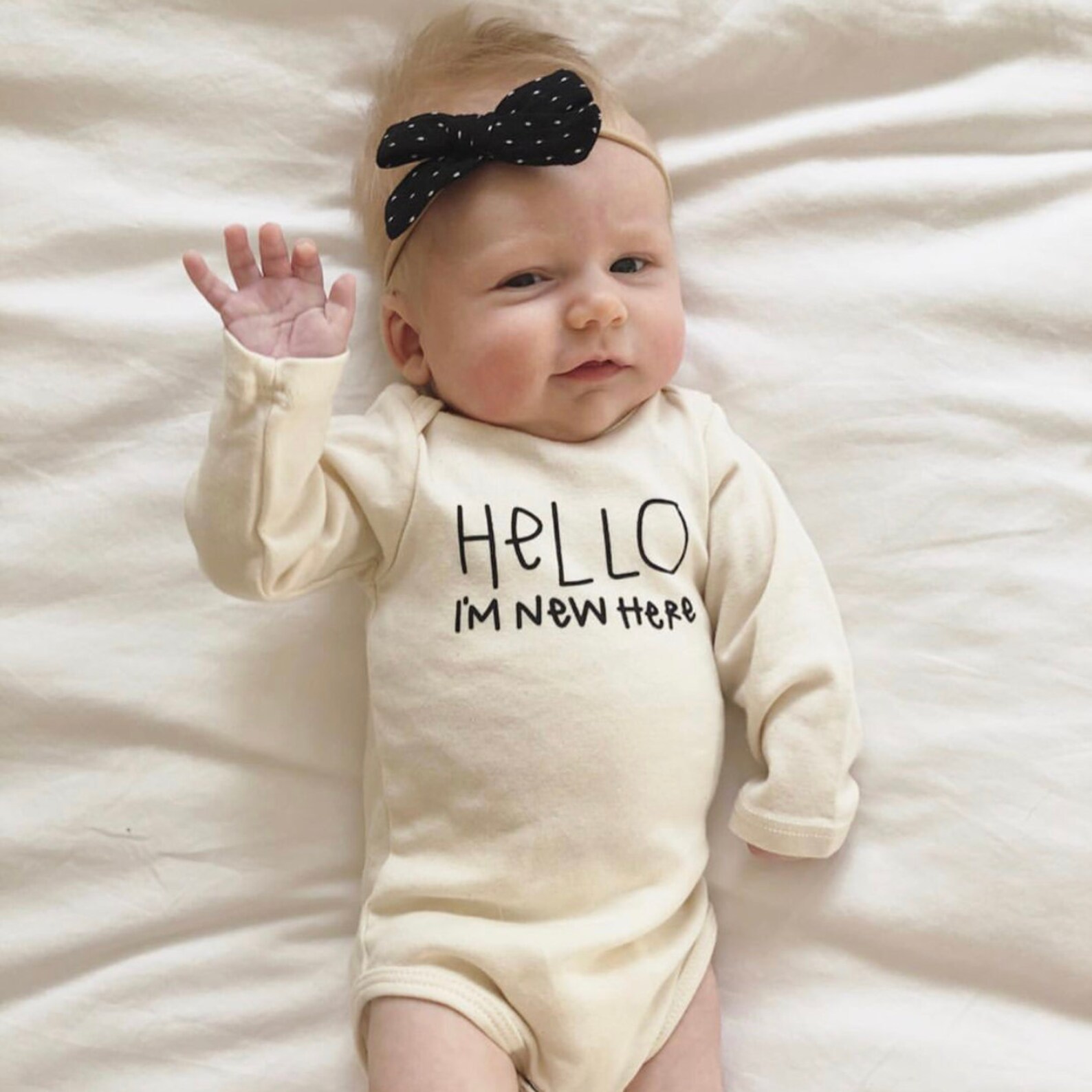Hello Im New Here Onesie® LONG SLEEVE Baby Girl Boy Etsy