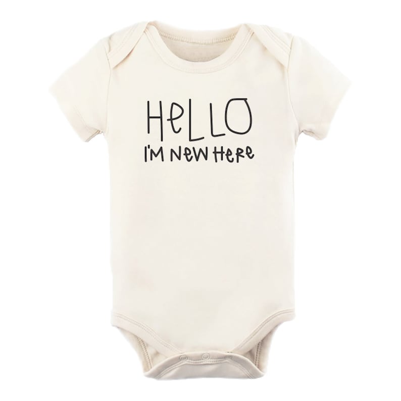 Gender Neutral, One Piece Outfit Hello Im New Here Toddler Boy Infant Bodysuit Baby Organic Hospital Newborn Unisex Girl