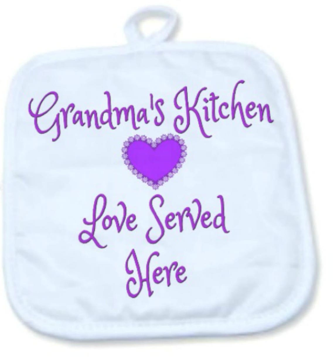 Custom Apron and Pot Holder Set Grandma's Kitchen Love Etsy