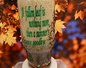 Autumn Tumbler, Fall 32oz tumbler,   Holiday gift, seasonal gift idea, vintage look, stainless steel tumbler, festive