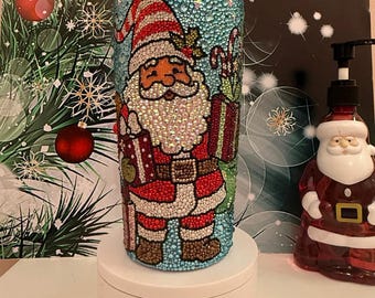 Rhinestone Santa & Reindeer Tumbler – Christmas Bling Cup, 22 oz