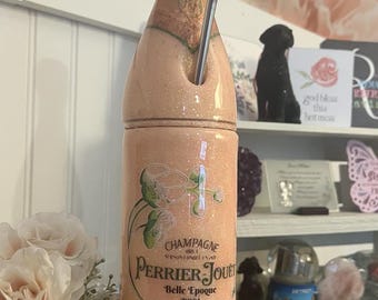 Champagne bottle tumbler, 3D tumbler, glitter tumbler, one of a kind gift idea, 15oz