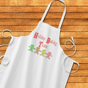 Holiday Baking Team Apron, Christmas Apron, Personalized Apron, Custom Apron For Men, Woman, Chef, Baker, Cook, Bib Apron, Christmas Cookies
