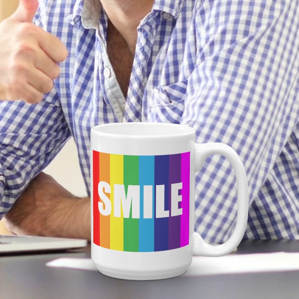 Rainbow Smile Coffee Mug Looks Like The mug From Big Bang Etsy