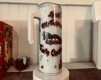 20 oz Stainless Steel Tumbler, with handle, Christmas Movie tumbler, Old Fashioned Christmas