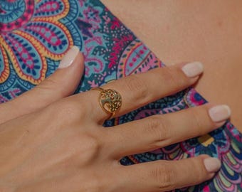 Tree Of Life Adjustable Ring || Viking Yggdrasil  Brass Ring || Ethnic Ring Symbol of Eternity || Mystical and Spiritual Jewelry