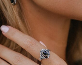 Adjustable Ring With Natural Stone || Bohemian Chic Ring With Real Stone || Ethnic Ring With Semi Precious Stone