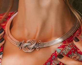 Celtic Torque || Ethnic Brass Choker Necklace || Rigid Collar Necklace || Tribal Necklace || Viking Torc