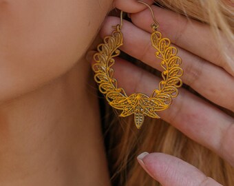 Baroque Hoop Earrings || Ornamental Ethnic Hoops || Oriental Earrings