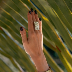 Bague Carte de Tarot La Lune || Bague Oracle Symbole de l’intuition féminine || Bague Bohème Arcanes de Lune  || Bijoux Ésotheriques