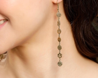 7 Chakras Earrings | Handmade Brass Spiritual Jewelry