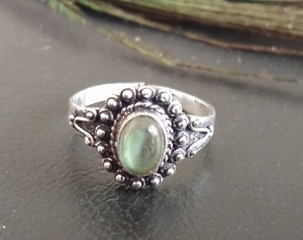 Adjustable Ring With Semi Precious Stone || Bohemian Adjustable Brass Ring || Medieval Gemtone Ring || Ethnic Stone Ring
