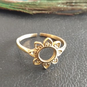 Floral Mandala Adjustable Ring